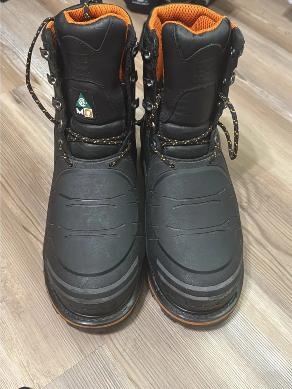 Timberland PRO Men's Black steel toe Work Boots with Orange Accents